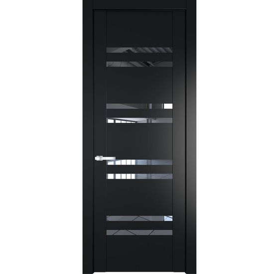 Межкомнатная дверь эмаль Profil Doors 1.6P блэк стекло прозрачное