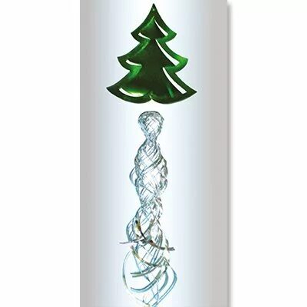 Елка со спиралью зел/сер 65см