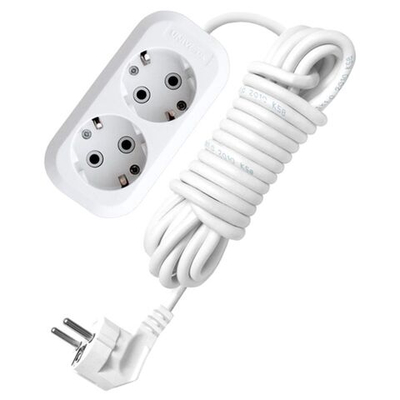 Удлинитель бытовой 2 гн, 7 м, ПВС, 3х1 мм2, с/з, UNIVersal, E-302