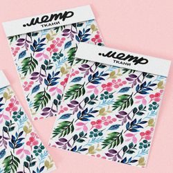 Ткань футер 2-х нитка ягодки и листочки