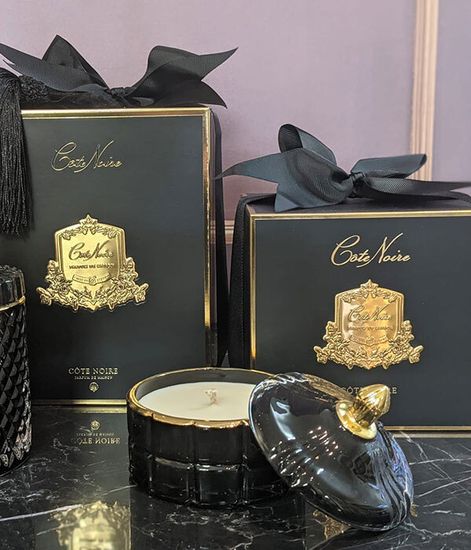 Утренний чай, черная свеча Арт-деко с кисточкой, Cote Noire