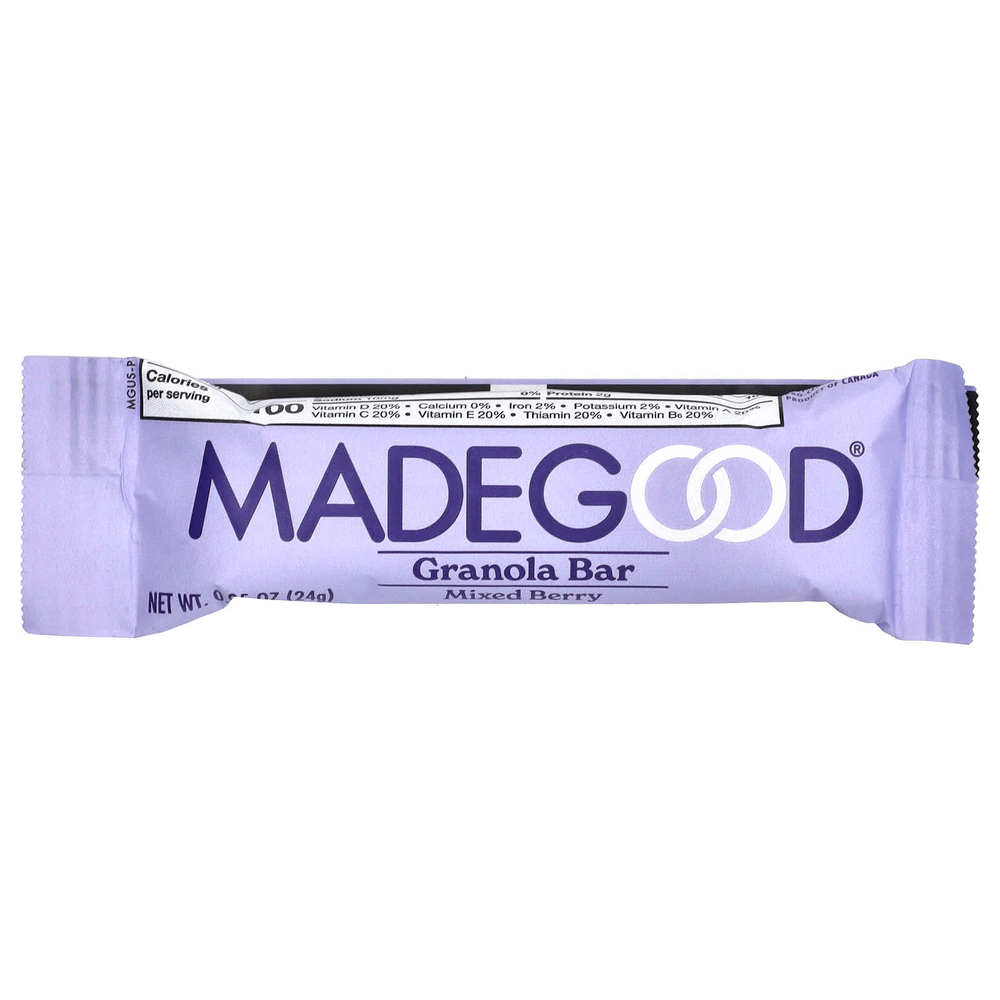 MadeGood, Батончики мюсли, ягодное ассорти, 6 батончиков, по 24 г (0,85 унции)