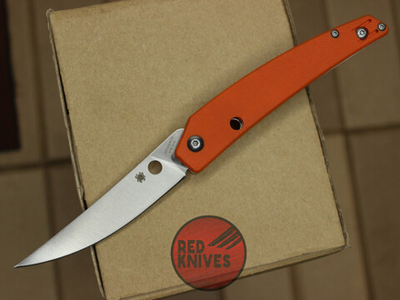Нож Spyderco Ikuchi - рукоять оранж G10, клинок сатин