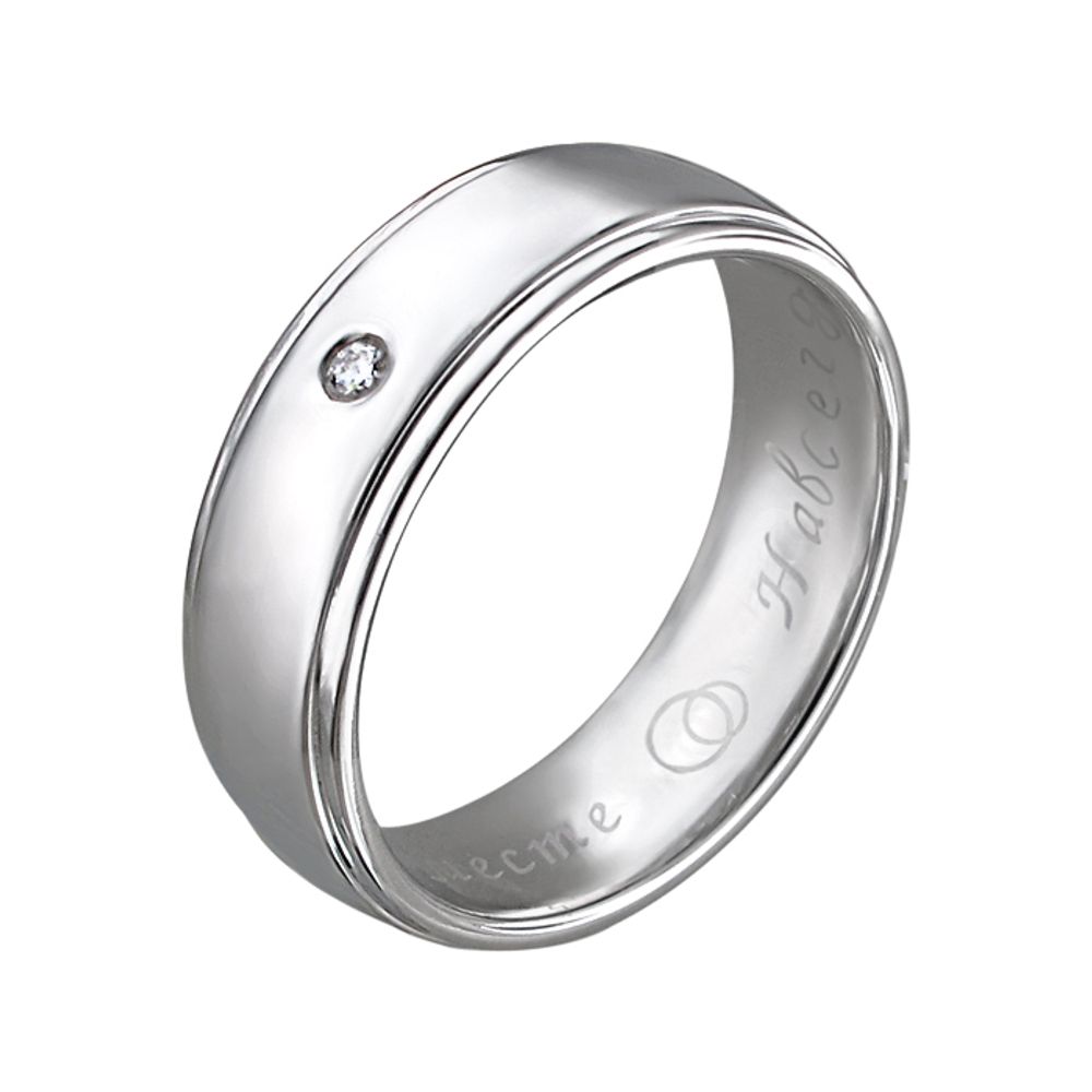 Обручальное кольцо с бриллиантами  из белого золота JA-O-1О620089