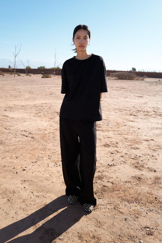 ZARA ТОП ИЗ ИСКУССТВЕННОЙ ЗАМШИ, ЧЕРНЫЙ