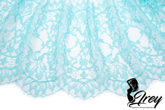 01-47 Кружево шантильи 22 см, бирюза