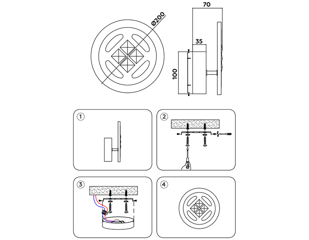 Ambrella Настенный светодиодный светильник с выключателем Ice FA2955