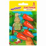 Набор ластиков фигурных ЮНЛАНДИЯ "Зайчик и урожай", 5 шт., ассорти, 229596