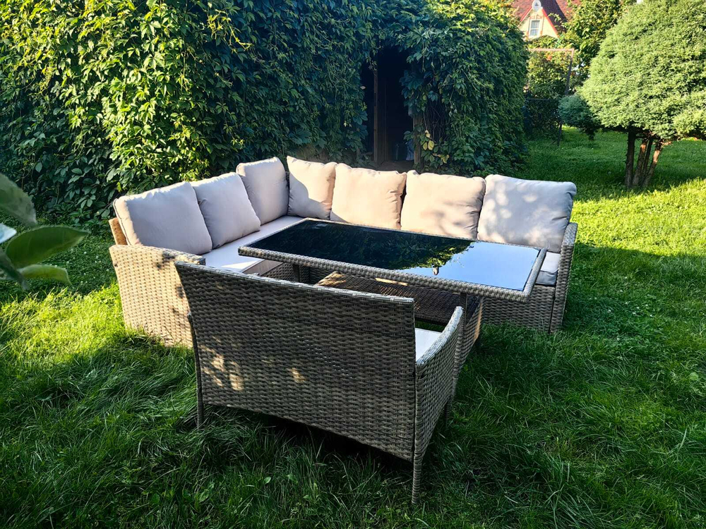 Обеденная группа плетеной мебели Албания + диван Анкор Brown