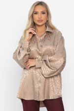 Рубашка атласная Все мысли о тебе (бежевая) Б15352-7М LT Collection