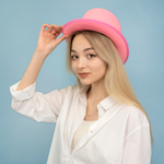 Шляпа, Цилиндр, фетр, Розовый, 56-58 разм.