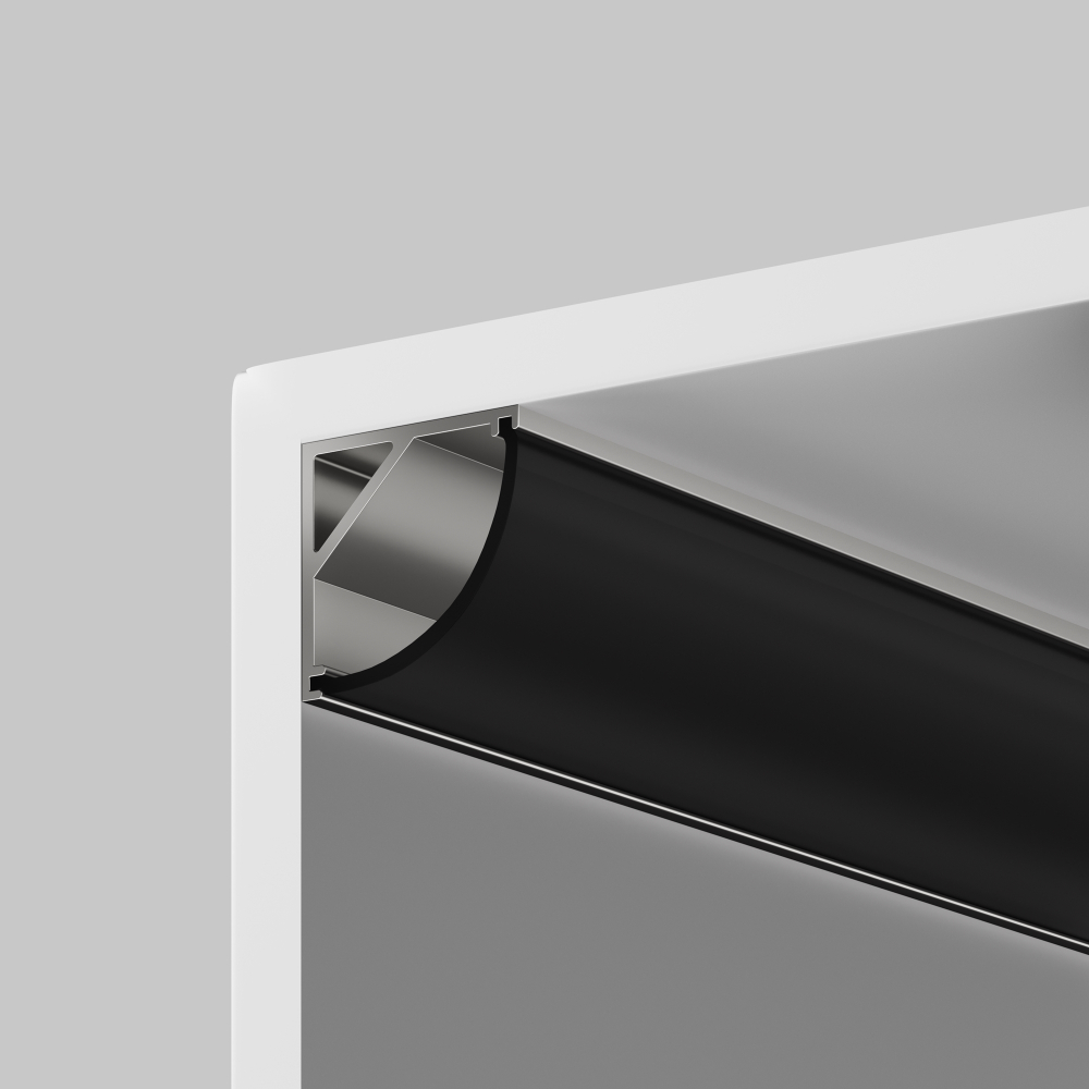 Рассеиватель для профиля Maytoni 16×16 (Дуга, Чёрный, 2 м), ALM-1616R-B-DF-2M 642027