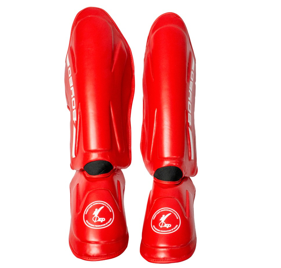 Защита голени и стопы BoyBo KNOCK OUT, IK-34 (одобрено ФКР), красный