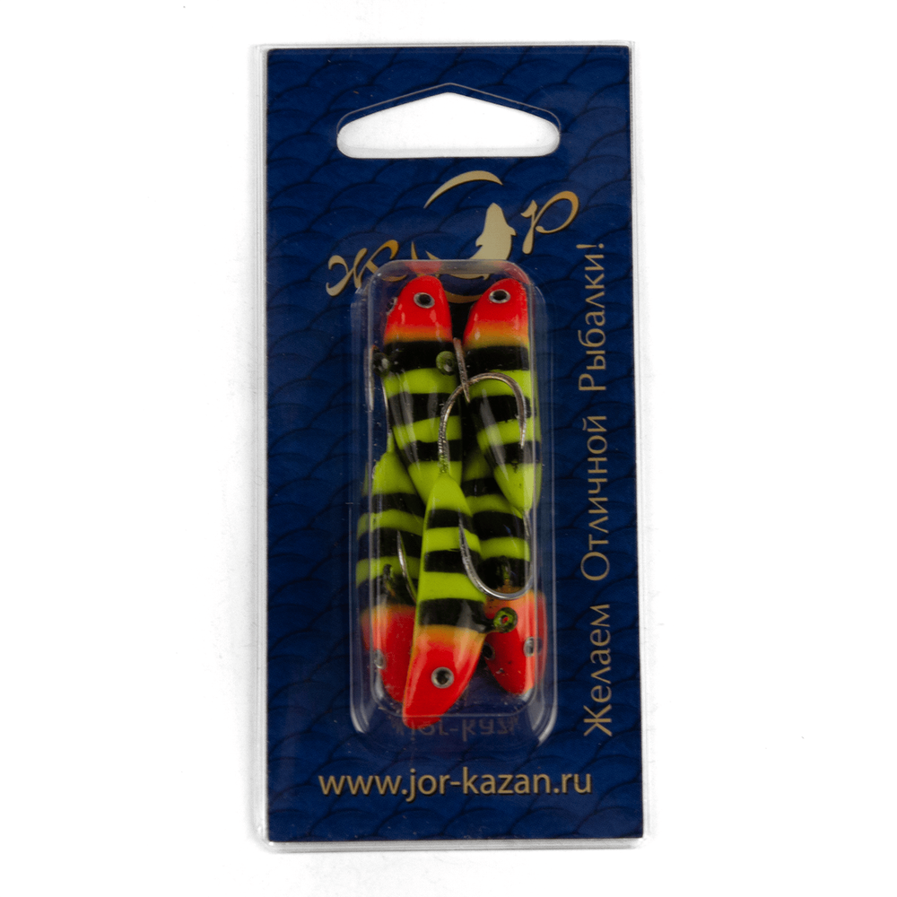 Блесна-мормышка ЖОР "Сомик" цветная флуоресцентная (35мм, 16гр, 5шт/уп)