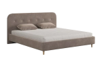 Кровать с основанием Лео 180х200 см (галька (велюр)/графит (велюр)),(графит (велюр)/галька (велюр)), (латте (велюр)/капучино (велюр))