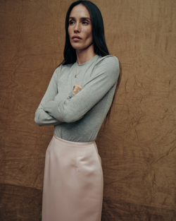 Юбка из сатина розового цвета