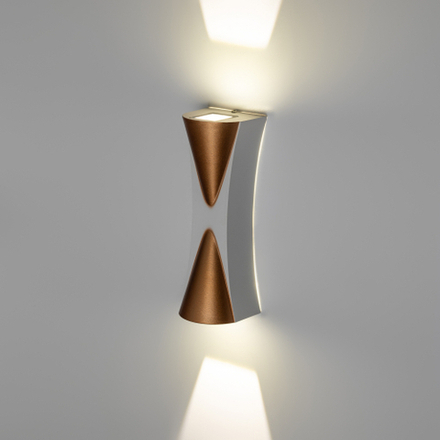 Светильник накладной светодиодный ЭРА WL43 WH+GD 6Вт 3500К IP54 белый/золото для интерьера и фасадов зданий