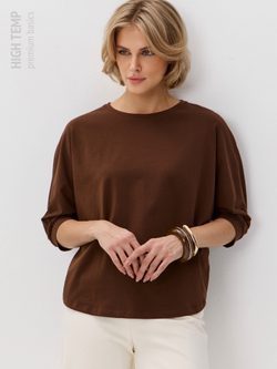 Свободная футболка летучая мышь с рукавом 3/4