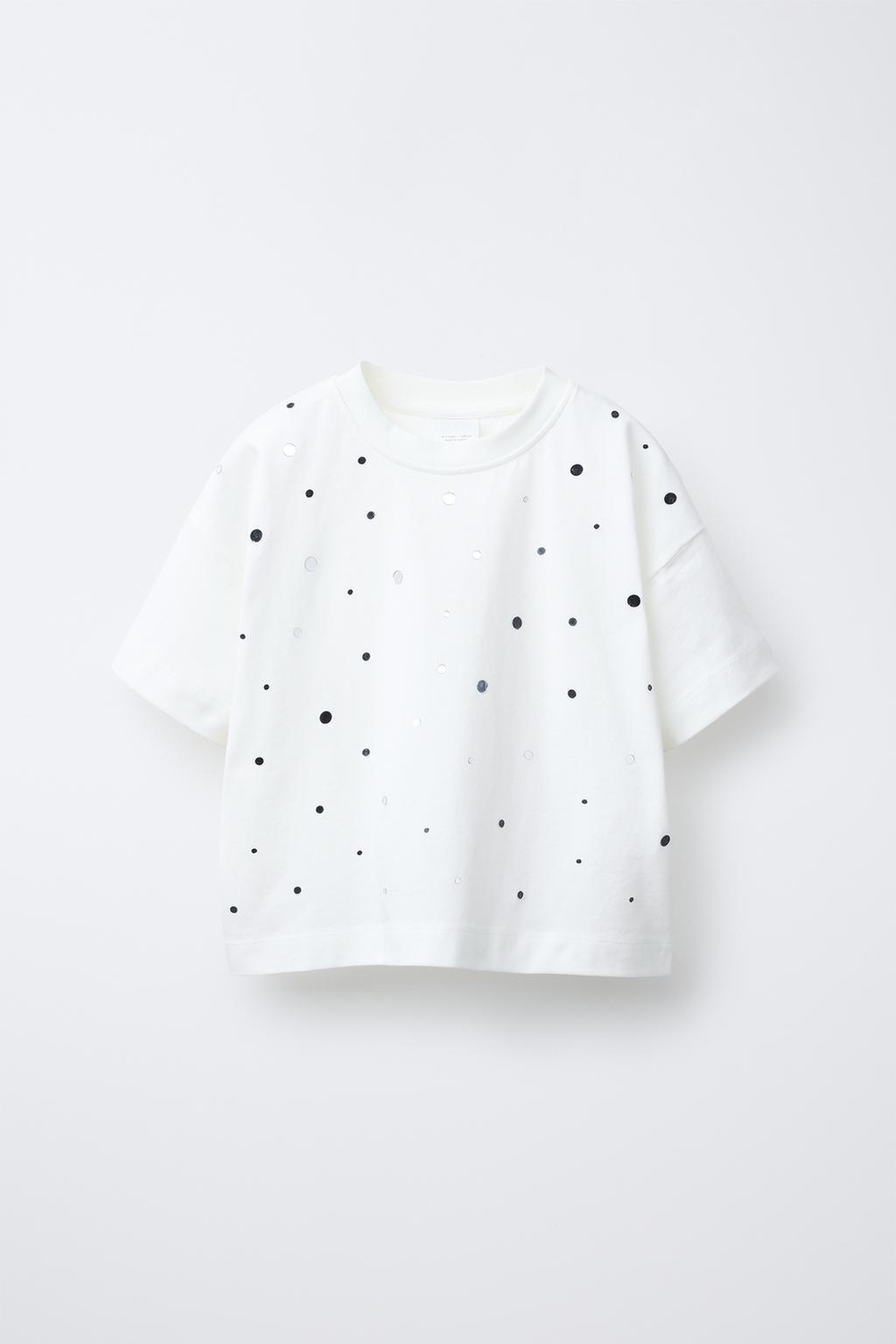 ZARA ФУТБОЛКА С АППЛИКАЦИЯМИ, БЕЛЫЙ