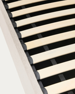 Кровать Nahiri бежевого цвета из шенилла с ящиком для хранения 90 x 200 см