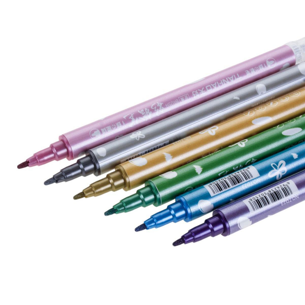 Набор текстовыделителей 6цв. металлизированные, с золотом и серебром