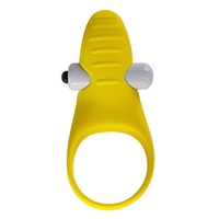 Желтое эрекционное виброкольцо 3,3см Devi Banana Ring VD-106