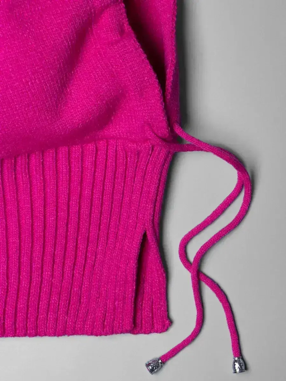 Капор женский вязаный розовый