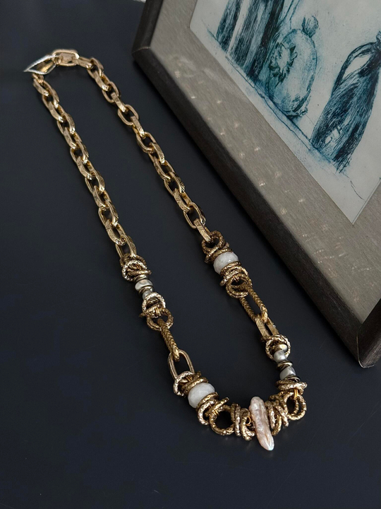 HMG 1345 Кварц и жемчуг Колье арт.2500