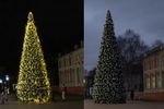 Светодинамическая елка каркасная - встроенная гирлянда: теплый свет - "Уральская" 30 м