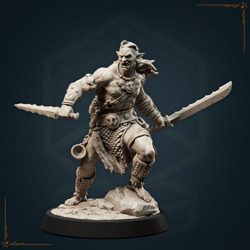 Орк Полуорк Воин Паладин Варвар Файтер Рыцарь миниатюра для dnd, днд, pathfinder, фентези, Настольная игра, НРИ, Варгейм, РПГ