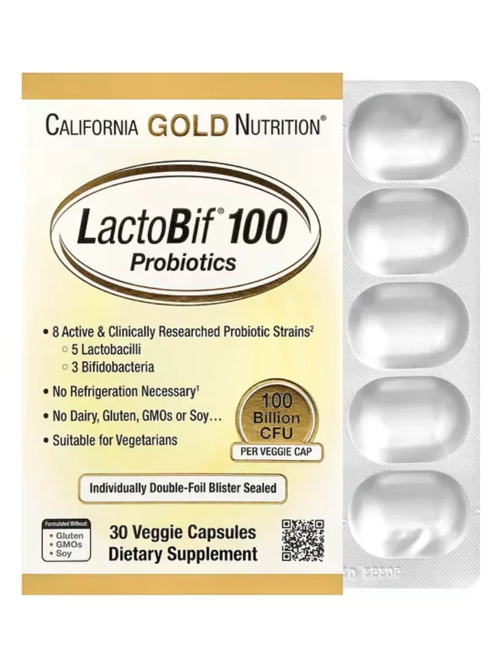 Пробиотики LactoBif 100 млрд 30 капсул