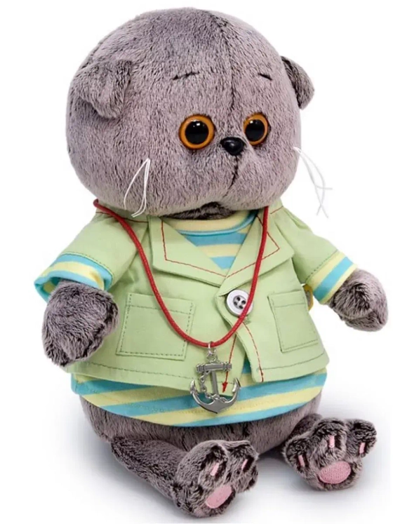 Мягкая игрушка Кот Басик Беби в морском костюме 20 см BB-105
