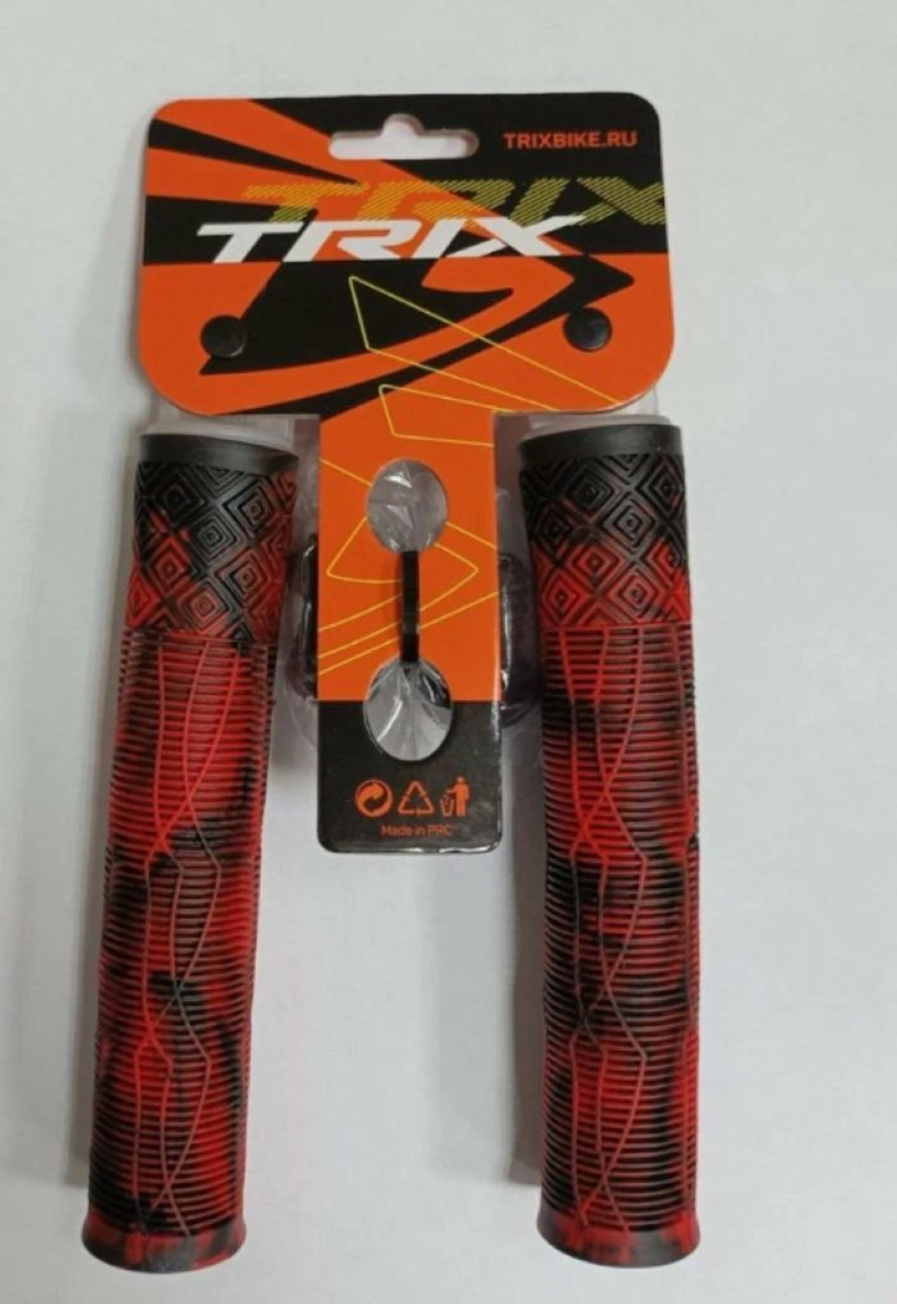 Грипсы TRIX, для BMX, резиновые, 166мм, противоскользящие, двухцветная комбинация, черно-красный