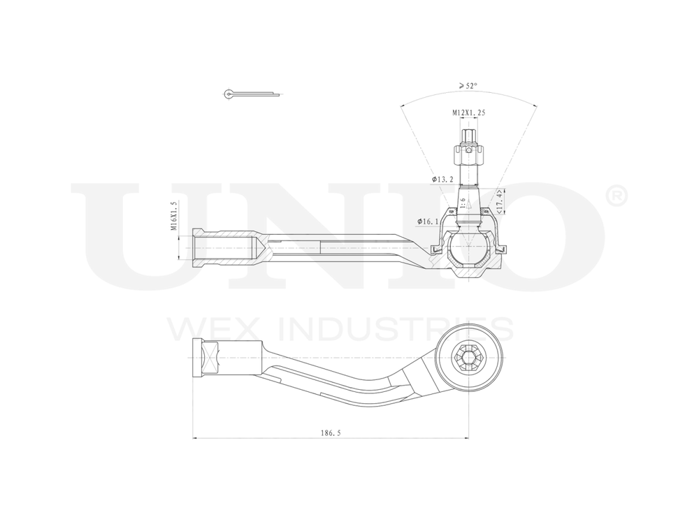 Наконечник рулевой левый UNIO SSP-10183