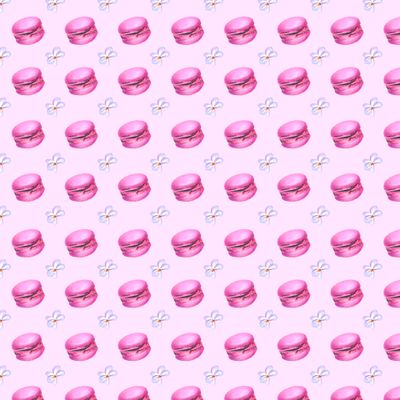 Розовый макарун и фиалка