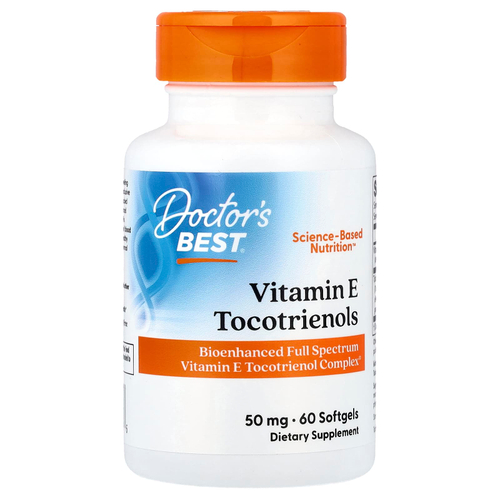 Doctor's Best, токотриенолы, витамин E, 60 капсул