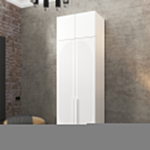 Шкаф Агератум МДФ двухсекционный с антресолью в белой эмали - Белый Фасадный 0101  100*50*220