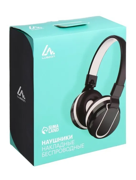 Наушники беспроводные LuazON HQ-3, складные, микрофон, microSD, черно-белые