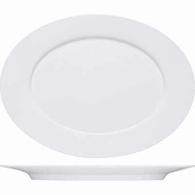 Блюдо «Пьюрити» овальное;эко-кост. фарф.;,L=33см;белый (Цвет: белый)