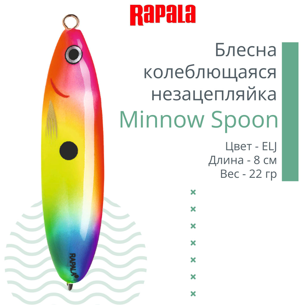 Блесна для рыбалки колебалка Minnow Spoon, 8см, 22гр