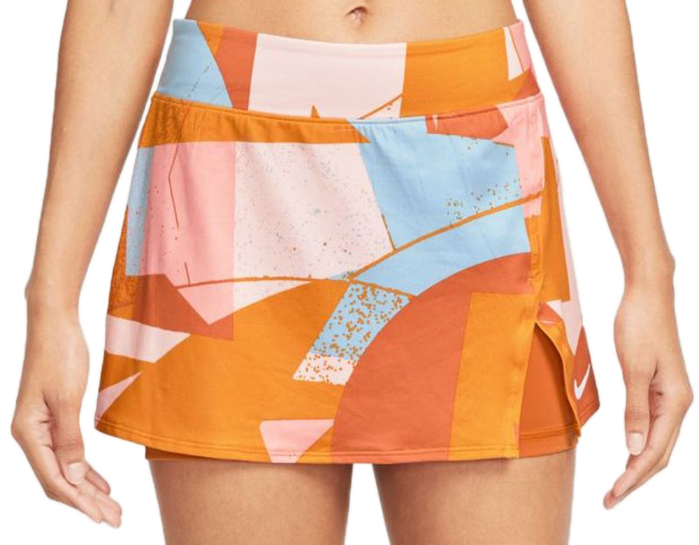 Теннисная юбка Nike Court Victory Women's Printed Tennis Skirt - hot curry/white