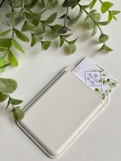 Кожаный чехол - бумажник K-DOO LEATHER WALLET MagSafe белый