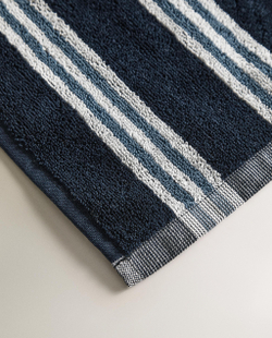 Zara Home Полотенце для лица и рук из хлопка, синий, в полоску · 2543/013