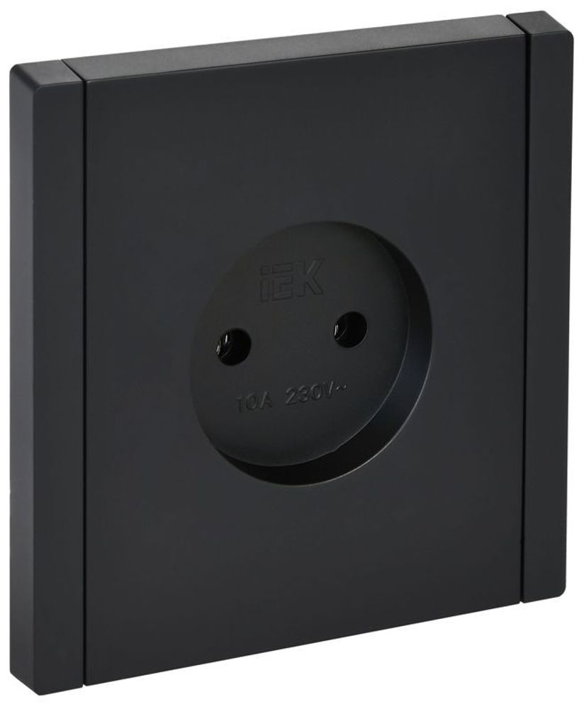 Розетка 1-м СП FORTE&PIANO FP118 10А без заземл. без защ. шторок винт. крепл. черн. IEK FP-R10-10-K02 Розетка 1-м СП FORTE&PIANO FP118 10А без заземл. без защ. шторок винт. крепл. черн. IEK FP-R10-10-K02