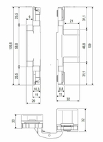 Петля скрытая MORELLI HH-24 B черный  (40кг на 2петли), разлет плечей оси 19мм