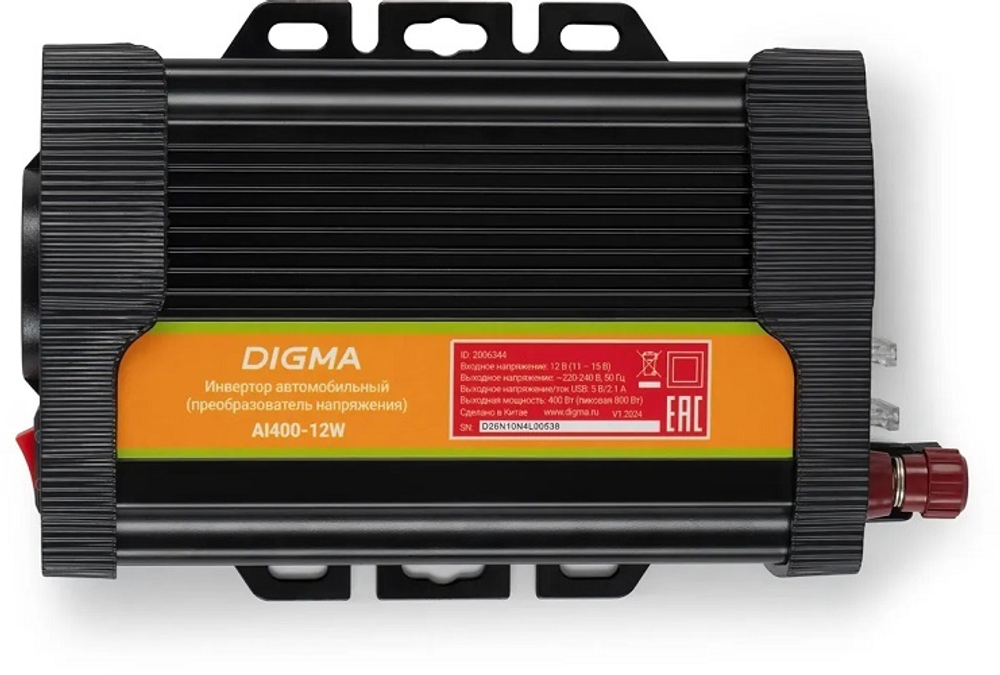 Инвертор автомобильный Digma AI400-12W