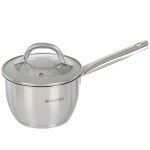 Ковш нерж, 2 л, крышка стекло, ручка нержавеющая сталь, индукц, Daniks, Перл, GS-01205-16S