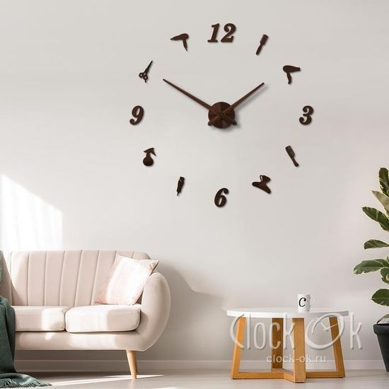 Настенные 3D часы Парикмахер