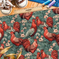 Ткань Барби эффектные петухи