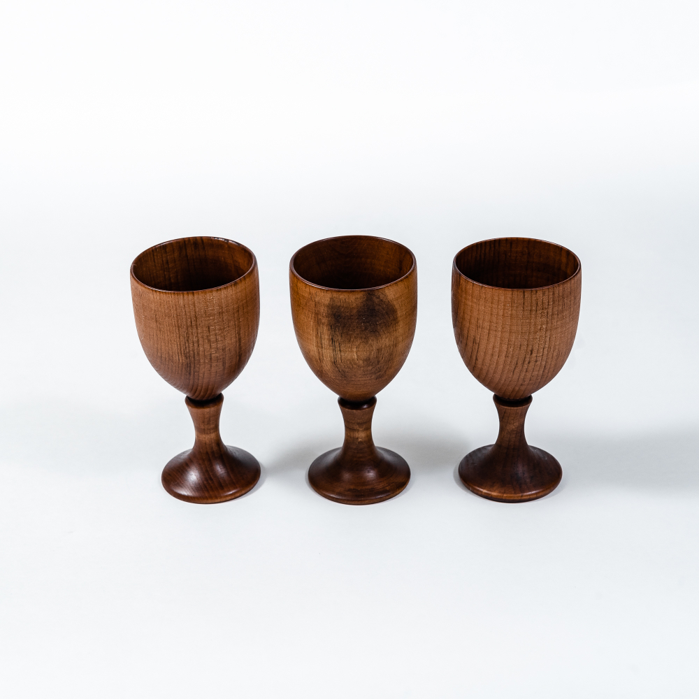 Набор деревянных рюмок (стопок) из дерева сибирский кедр RN7